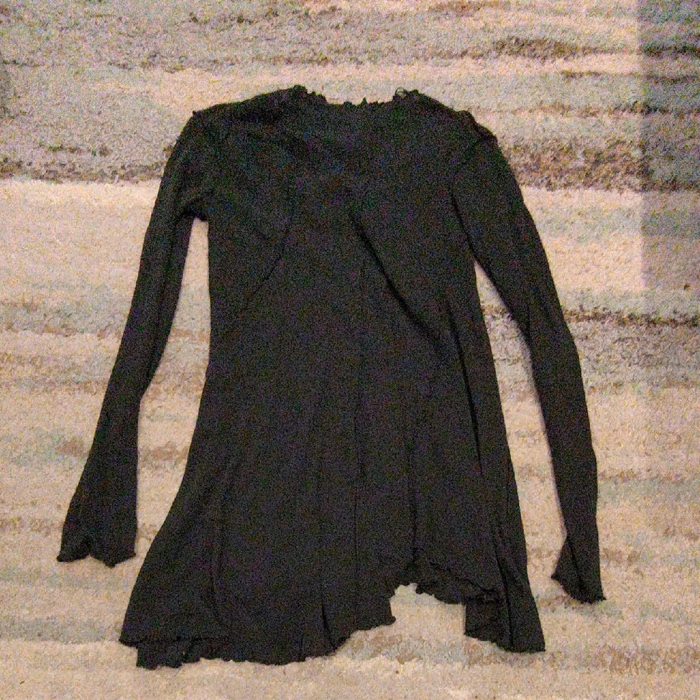 Free People Black Long Sleeve Tunic Top